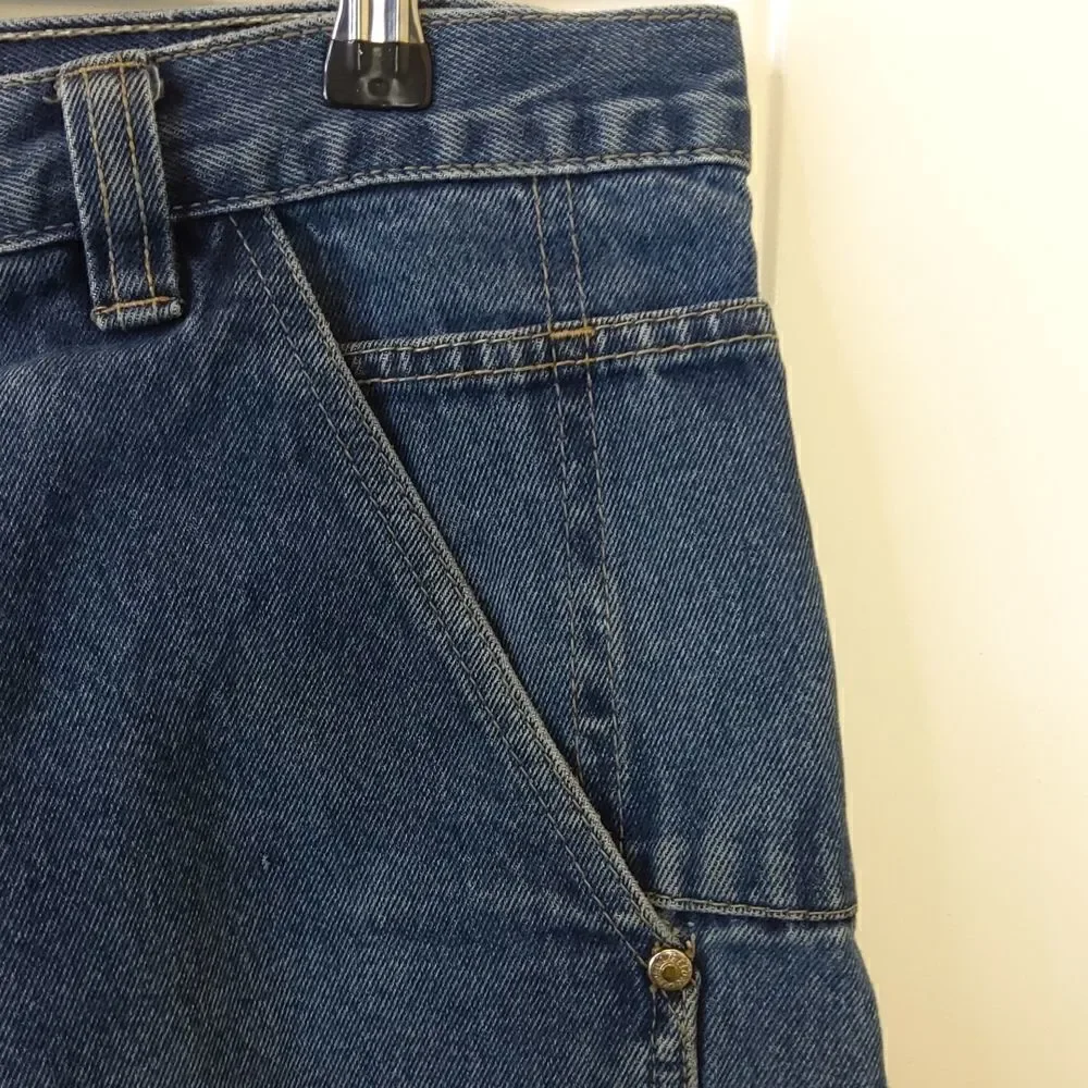 Evolution blue denim seven pocket carpenter shorts